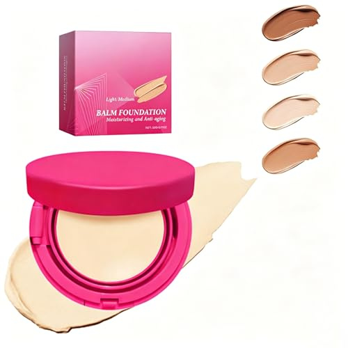 Balm Cushion Foundation, Abdeckendes Creme Make up und Concealer, Feuchtigkeitsspendendes Puder Makeup für Makellosen Teint, Mattes Camouflage Kosmetik für Gesicht (Elfenbeinfarben)