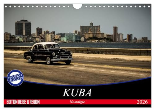 Kuba Nostalgie 2026 (Wandkalender 2026 DIN A4 quer), CALVENDO Monatskalender: Kuba - 12 klassische Motive im Retro-Look (CALVENDO Orte)