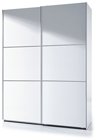 Anita - 2 Door Extra Large Modern Bedroom Sliding Wardrobe (H: 200cm x W: 150cm x D: 50cm) (White/White)