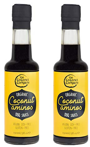 The Coconut Company - Organic Coconut Aminos Barbeque Sauce - 150ml - Pack of 2 - Coconut Aminos Alternative for Soy & BBQ Sauce, Vegan, Gluten-Free, Soy Free, Naturally Fermented, Pure Coconut sap