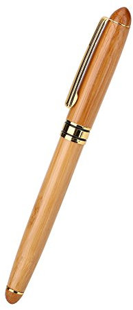 Walfront 1pc Calligraphy Art Fountain Pen Handcrafted Bamboo Chisel-pointed Nib Writing Gothic Arabic Italic Pen(1.5mm)