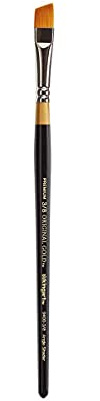 KINGART Premium Original Gold 9400-3/8 Angular Shader Series Artist Brush, Golden Taklon Synthetic Hair, Short Handle, for Acrylic, Watercolor, Oil and Gouache Painting, Size 3/8