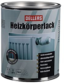 OELLERS Heizkörperlack, 1 Liter, RAL 1013 Perlweiß, bewährte Qualitätsfarbe, Hohe Deckkraft und Ergiebigkeit, Temperaturbeständig, Rostschutz, kratz- und abriebfest