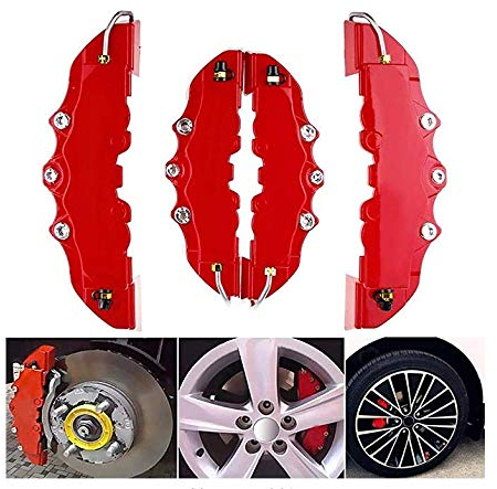 RanDal 4 Stücke Hohe Qualität Abs Kunststoff Auto Lkw Bremssattel Abdeckungen 3D Rot Nützliche Auto Universal Scheibenbremssattel Abdeckungen Größe: 2 Stücke Von S Und 2 Stücke Von M - 23