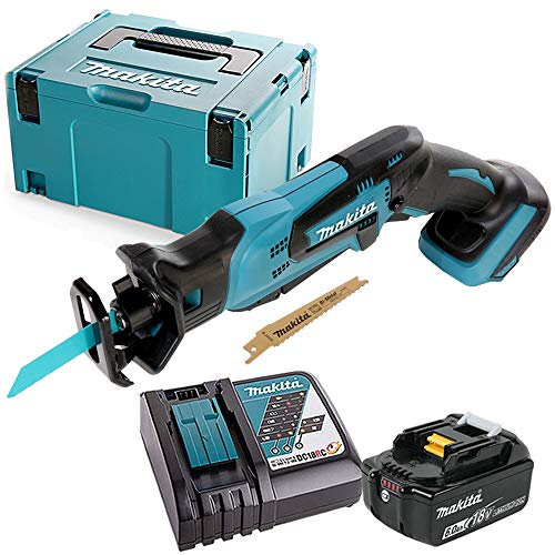 Makita DJR183 18V Mini Reciprocating Saw with 1 x 6Ah Battery, Charger & Case