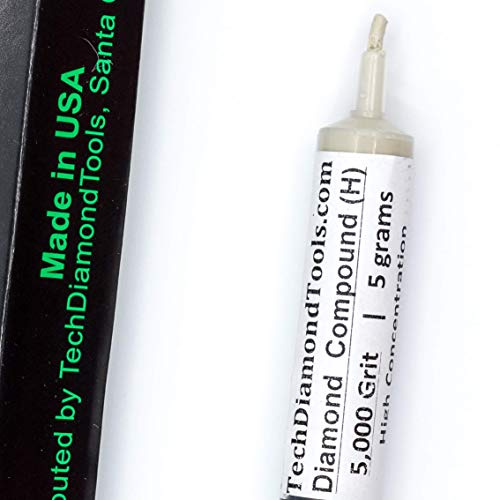 TechDiamondTools Diamantpolierpaste Polierpaste Körnung 5000 Mesh 2-3 Mikron für Spiegelglanz 5 Gramm mit hoher (H) 50% Konzentration von Damond-Pulver