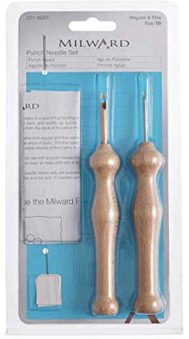 MILWARDS 2519027 Punch Needle Set: Size 10: Regular and Fine, Natural