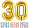 Ponmoo Luftballons Zahlen 30 Gold, Riesen Nummer 0 1 2 3 4 5 6 7 8 9 10-19 20-29 30-39 40 50 60 70 80 90 100, groß Folienballons für Hochzeit Jubiläum, Geburtstagsballons Party Dekoration