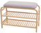 Mendler Schuhregal HWC-F72, Sitzbank Polsterbank Schuhablage Schuhschrank, Ablagefach Bambus 50x70x30cm