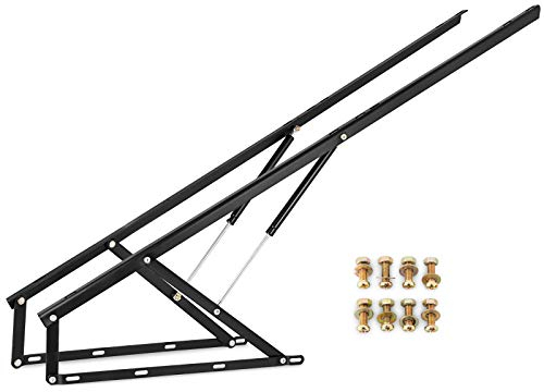 VEVOR Bett Lift Springaufbeschlag Bett aus Stahl, Bettbeschlag 152 cm Lang, Schwarz Hydraulische Bett Lift up Scharnier 60 kg Ladekapazität für Schlafsofas oder Betten mit Einer Größe von 1,5 x 2 m