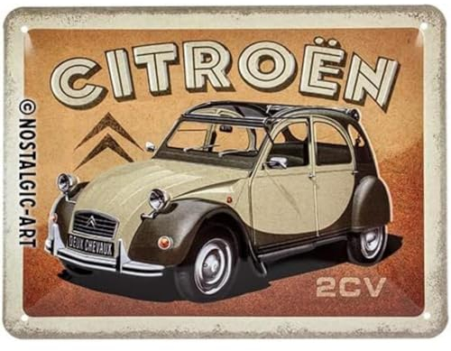 Nostalgic-Art Retro Blechschild, 15 x 20 cm, Citroen – 2CV – Geschenk-Idee für Citroen-Zubehör Fans, Original Lizenzprodukt (OLP), aus Metall, Vintage Design, Blechschilder Sprüche