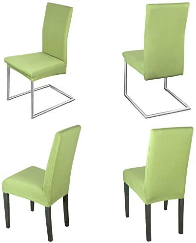 Staboos Stuhlhussen 4er Set - Hochwertige und elastische Stuhlhussen für Swingstühle - Pflegeleichte Stuhlbezüge & Hussen für Stühle - Perfekter Stuhlbezug 4er Set - ÖKO TEX Zertifiziert - Hellgruen