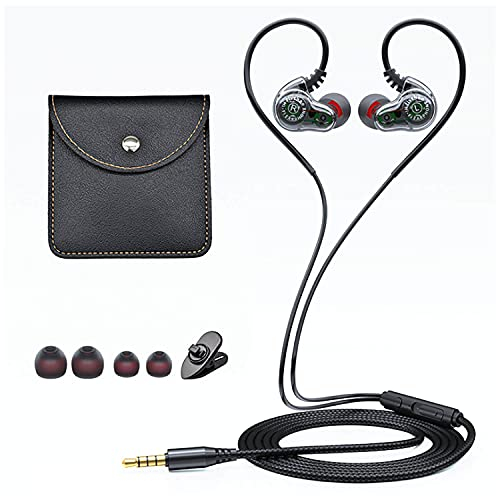 Holiper Dual-Treiber Kopfhörer mit Kabel und Bügel, Kabelgebunden Ohrhörer mit Ohrbügel, Sportkopfhörer, 3,5mm Klinke 1,2m Kabel in Ear Wired Headphones with Extra Bass Music Earphones für Handy Sport