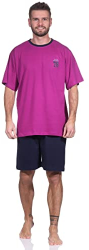 Good Deal Market Herren Shorty Schlafanzug Kurze Hose Verschiedene M Fuchsia Herren Shorty Sommer nachtwäsche m l XL XXL Nachtwäsche