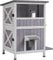 2-Tier Outdoor Cat House Indoor Wooden Kitty Condo with Escape Door - Included 4 Casters