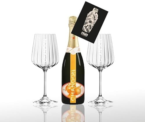 Chandon Garden Spritz Set 0,75L (11,5% Vol) + 2er Set Stilglas Glas Gläser Set Chandon Spritz Aperitif - [Enthält Sulfite] + Mixcompany Postkarte