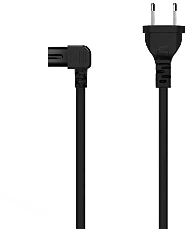 AISENS Cable Alimentación Acodado Forma 8. CEE7/16/M-C7/H. Negro. 3.0M