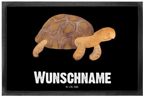 Mr. & Mrs. Panda Personalisierte Fußmatte Schildkröte Marschieren 40 x 60 cm - Geschenke, mit Namen, Motivation, Schildkröten, Bedrucken, Abenteuer, Meer, Inspiration, Personalisiert, Türvorleger