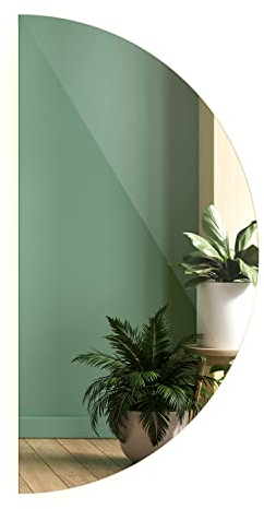 Tulup Bellissimo specchio semicircolare LED a luce Neutro per camera da letto grande 100 cm