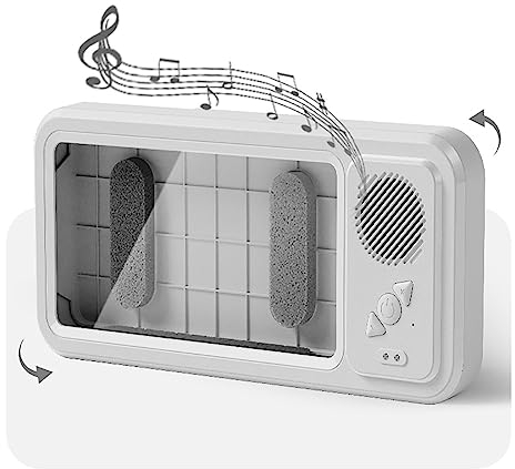 Dusch-Handyhalterung, Wasserdicht, Verbesserte Handy-Duschhalterung mit Kabellosem Bluetooth-Lautsprecher, Wandmontage, Badezimmer-TV, Dusch-Gadget, Duschzubehör, Handy-Halterung für iPhone, Dusch-TV
