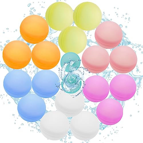 Wiederverwendbare wasserbomben, 18 Stück Silikon Wasserballons, Schnell Befüllbare Weiche Wasserbälle, für Kinder, Erwachsene Sommerpartys, Wasserpark, Outdoor-Spiele
