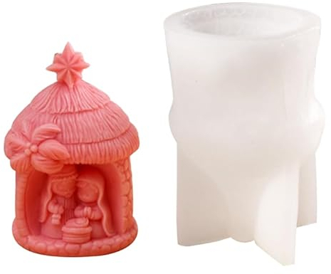 Silikon-Kerzenform, Religion, Krippenfigur, Epoxid-Gipsform, für Heimwerker, Handwerk, Harz, Gips, Heimdekoration, wiederverwendbare Epoxidharz-Form für Duftkerzenherstellung
