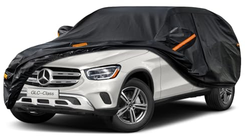 Kayme Autoplane Wasserdicht Atmungsaktiv für Mercedes Benz GLC (2015-2025), 7 Schichten Vollgarage Autoabdeckung für Regen Sonne Staub Schutz Verkratzt, Autoabdeckung mit Reflektierenden Streifen.