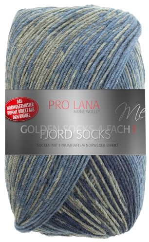 Frida's Wollhaus Pro Lana 100 g Golden Socks 4-fach Fjord Socks Sockenwolle Garn 16 Farben (197 | Dunkelblau Color)
