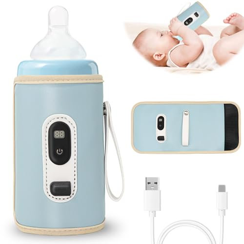 Idota Flaschenwärmer Baby Unterwegs, Baby Flaschenwärmer Unterwegs, 21 Einstellbare Temperatur mit LCD-Display, Flaschenwarmhalter Baby Unterwegs für alle Flaschen, Geeignet für Reisen und Picknick