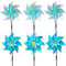 Lot de 6 moulins à vent réfléchissants pour jardin - Répulsif contre les oiseaux - Pour protéger le jardin, la cour, le verger (6 bleu + argent double couleur)