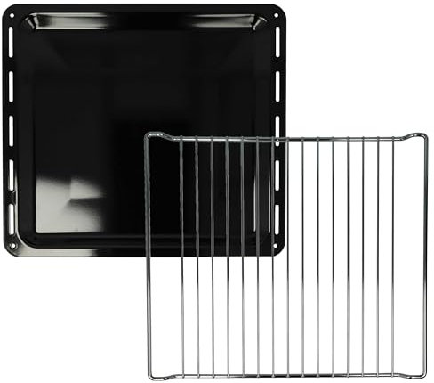 vhbw 2x 1x plaque de four, 1x grille (kit de 2 pièces) compatible avec Progress PBN1110X, 9497129****, 9497221****, PBK3360X four - 42,2 x 37 x 2 cm