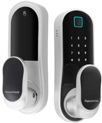 Matybobe Smart Door Lock - Keyless Entry Handle with 2 Cards, 2 Keys, Biometric & App Remote Operation - WiFi Smart Lock for 30-60mm Office, Home, Bedroom Doors
