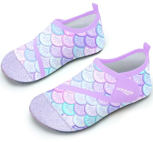 Swim Water Shoes Girls Kids Toddlers Baby Beach Shoes Aqua Pool Swimming Socks River Sea Sand Footwear(YLPinkpurple 28/29)