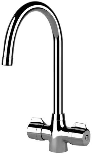 Franke Smart Pro Cruciform Two Lever J Swivel Spout Kitchen Tap in Chrome