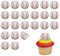 DecoPac Baseball Rings, Cupcake Decorations, Baseball Cupcake Toppers, Food Safe – 24 Pack