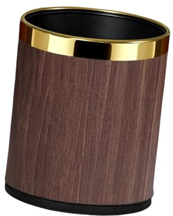 LOVIVER Poubelle ouverte sur le dessus Poubelle légère Poubelle de cuisine Poubelle à déchets pour toilettes Appartement Salle d'étude Salle de bain, Bouteille verticale dorée de 10 litres
