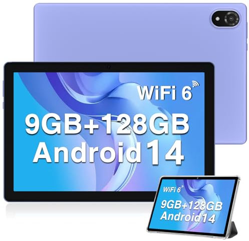 DOOGEE U10 Tablet 10 Zoll Android 14 2025, 9GB RAM + 128GB ROM (1TB TF) Kinder Tablet PC 1280 * 800 HD+ IPS Dual Camera, 5G WIFI6/ Face ID/Widevine L1/ BT 5.0/ OTG/ 5060mAh/ 8+5MP/ Type C
