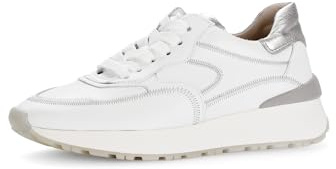 Gabor Damen Low-Top Sneaker, Frauen Halbschuhe,Best Fitting,Sportschuhe,Freizeitschuhe,Turnschuhe,Laufschuhe,Business,Weiss/Silber,42 EU / 8 UK