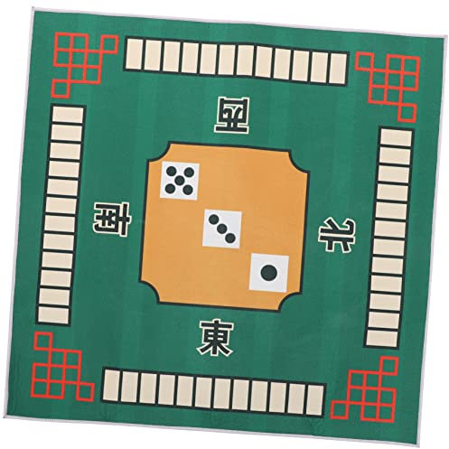 FELTECHELECTR Mahjong Tischdecke rutschfest Mit Latex Unterseite Quadratisch 78x78cm Polyester Grün Für Mahjong Poker Und Brettspiele Schreibtischschutz