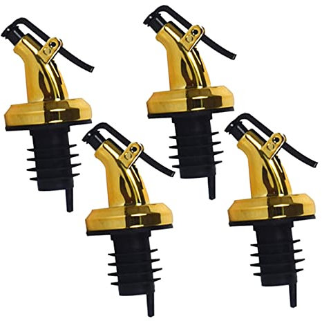 VINTORKY Drücken Sie Öl Flasche Düse Set 4 Pack Schnaps Flasche Gießen Tüllen Konische Auslauf Öl