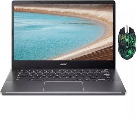 Acer Laptop Chromebook Plus 514, pantalla táctil IPS FHD de 14 pulgadas 1920 x 1080, Intel Core i3-N305, 8 GB LPDDR5 RAM, 512 GB SSD, WiFi, Bluetooth, cámara FHD, sistema operativo cromado, funda