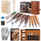 Schnitzwerkzeug Holz Schnitzset für Anfänger: Schnitzmesser Set 25-teiliges zum Schnitzen - HolzSchnitzset Carving Kit mit Anleitung, Handschuhe und Lindenholz für Kinder Erwachsene Geschenk