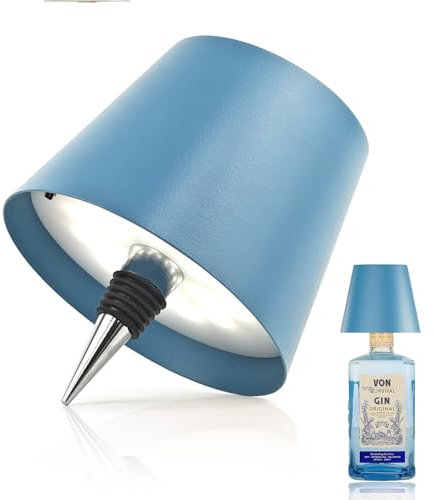 MU LIN lampada bottiglia ricaricabile,lampada da tavolo senza fili,Controllo Touch da 3 Modalita Temperatura di Colore, Dimmerabile, per Soggiorno, Ristorante
