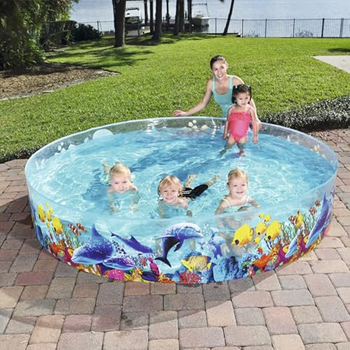 MZQMK Pataugeoire, Piscine Pliable pour Chien, Piscine Non Gonflable, Baignade Portable Bain Antidérapant pour Extérieur Intérieur(244cm/96in)