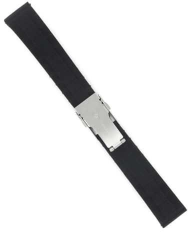 GAROZATION Cinturino Silicone con Fibbia Deployante in Regolabile per Orologi Sportivi e Subacquei Ricambio per Smartwatch