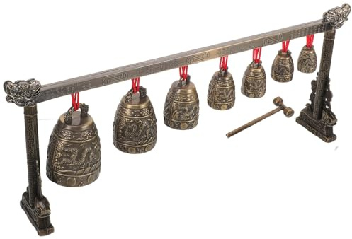 Cabilock Chinesische zur Rhythmusverbesserung aus Zinklegierung Antike Glocke und Konzentrationsförderung im Vintage Stil Einzelnes Schlaginstrument für Wohn und Bürodekoration
