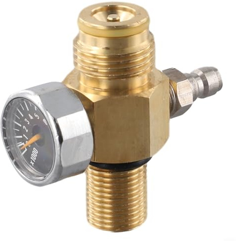 1 X Manometerregler Edelstahl Tankregler Prüfadapter Einstellbarer Druckregler HPA Zylinderluft Austausch (5/8-18UNF Thread)