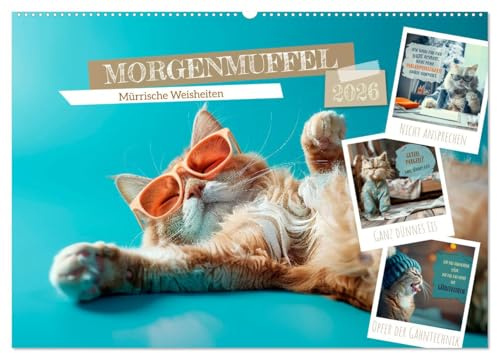 MORGENMUFFEL Mürrische Weisheiten (Wandkalender 2026 DIN A2 quer), CALVENDO Monatskalender: Wer früh aufsteht, hasst mehr vom Tag (CALVENDO Spass)