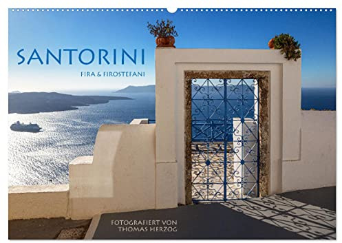 Santorini Fira & Firostefani (Wandkalender 2026 DIN A2 quer), CALVENDO Monatskalender (CALVENDO Orte)
