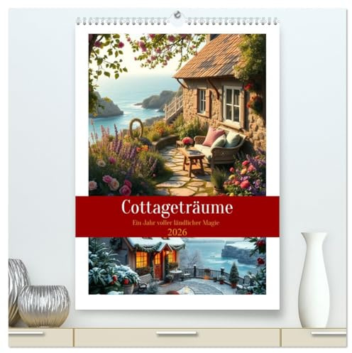 Cottageträume - Ein Jahr voller ländlicher Magie (hochwertiger Premium Wandkalender 2026 DIN A2 hoch), Kunstdruck in Hochglanz: Ein liebevoll ... voller kleiner Fluchten. (CALVENDO Natur)